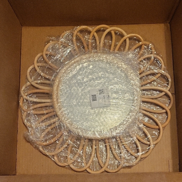 Chic Cream Rattan Wall Mirror - Picture 6 of 9